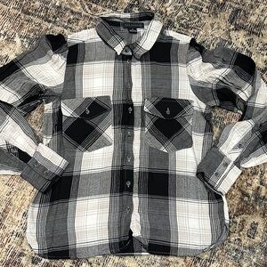 Sanctuary Black and White Checkered Button Down Shirt